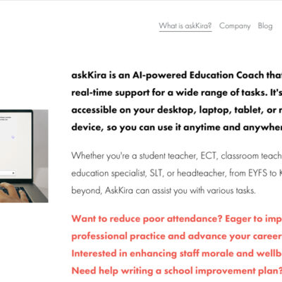 AskKirawebsitescreenshotinset800px | Schools Week