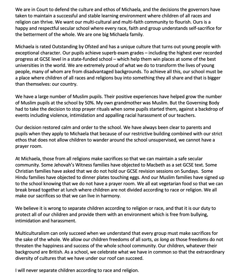 Birbalsingh statement | Schools Week